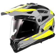 LS2 Motoristična enduro čelada Pioneer II Namib (MX702), siva/rumena