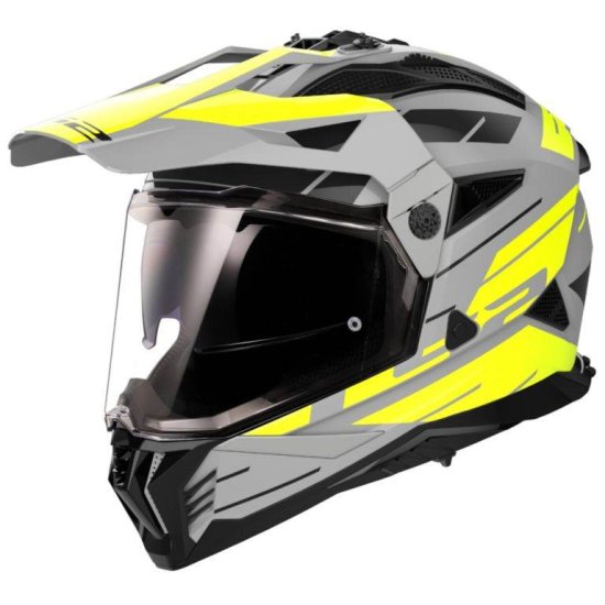 LS2 Motoristična enduro čelada Pioneer II Namib (MX702), siva/rumena