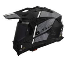 LS2 Motoristična enduro čelada Pioneer II Hill (MX702), črna/bela/siva