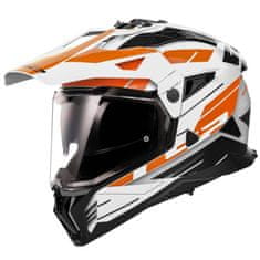 LS2 Motoristična enduro čelada Pioneer II Namib (MX702), bela/oranžna
