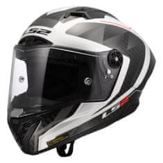 LS2 Športna karbonska motoristična čelada Thunder GP Raute (FF805), bela/siva