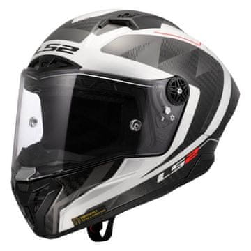 LS2 Športna karbonska motoristična čelada Thunder GP Raute (FF805), bela/siva