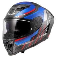 LS2 Karbonska motoristična čelada Dragon Trax (FF807), modra/rdeča