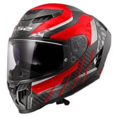 LS2 Karbonska motoristična čelada Dragon Trax (FF807), rdeča