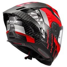LS2 Karbonska motoristična čelada Dragon Trax (FF807), rdeča