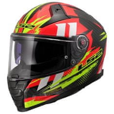 LS2 Karbonska motoristična čelada Vector II Tantic (FF811), rdeča/rumena