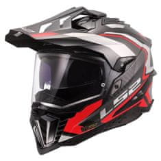 LS2 Motoristična karbonska enduro čelada Explorer Frontire II (MX701), rdeča