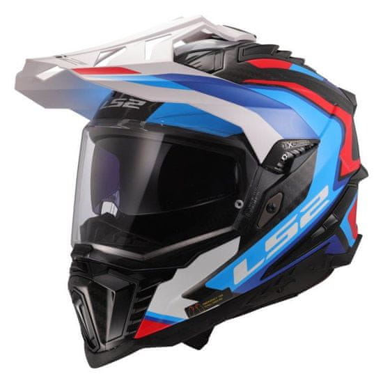 LS2 Motoristična karbonska enduro čelada Explorer Frontire II (MX701), modra