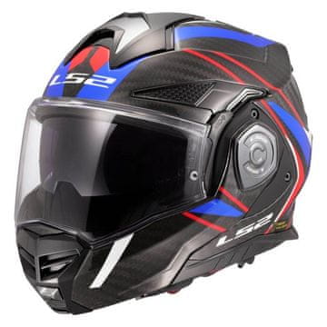 LS2 Karbonska preklopna čelada za motor Advant X Future II (FF901), modra/rdeča