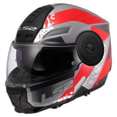 LS2 Preklopna čelada za motor Scope II Oxyd (FF902), siva/rdeča