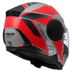 LS2 Preklopna čelada za motor Scope II Oxyd (FF902), siva/rdeča