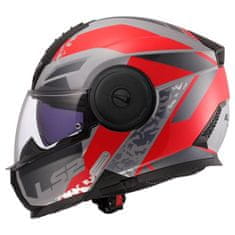 LS2 Preklopna čelada za motor Scope II Oxyd (FF902), siva/rdeča