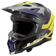 LS2 Karbonska motokros čelada X-Force Galuo (MX703), siva/rumena