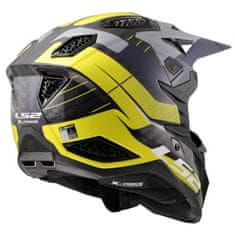 LS2 Karbonska motokros čelada X-Force Galuo (MX703), siva/rumena