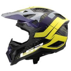 LS2 Karbonska motokros čelada X-Force Galuo (MX703), siva/rumena