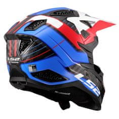 LS2 Karbonska motokros čelada X-Force Galuo (MX703), bela/rdeča/modra