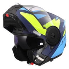 LS2 Preklopna čelada za motor Scope II Duria (FF902), modra/rumena