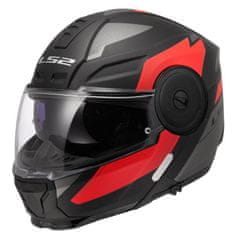LS2 Preklopna čelada za motor Scope II Duria (FF902), črna/rdeča
