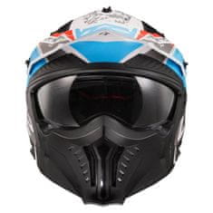 LS2 Modularna motoristična čelada Drifter 3in1 Devor (OF606), bela/modra