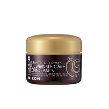 MIZON Regenerativna nočna maska za obraz s filtratom polževega izločka 50 % za pomlajevanje in hranjenje kože (Snail Wrinkle Care Sleeping Pack) 80 ml