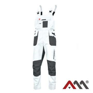 Art.mas Delovne hlače z oprsnikom Classic Stretch Slim bele