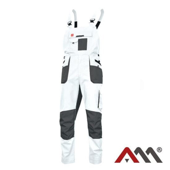 Art.mas Delovne hlače z oprsnikom Classic Stretch Slim bele