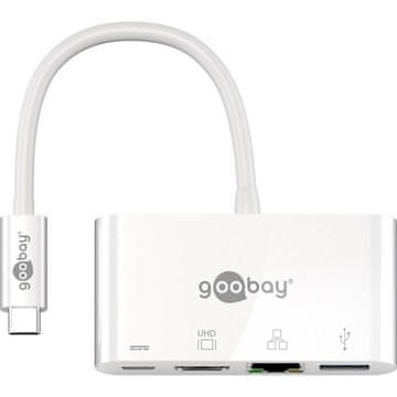 Goobay USB-C / 3x USB + HDMI + Ethernet bel dock priklopna postaja