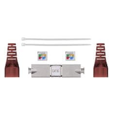 Goobay CAT 6 2xRJ45 LAN STP IDC rdeč kabelski priključek