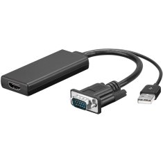 Goobay HDMI na VGA 0,1m (67816) črn adapter
