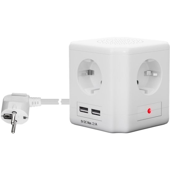 Goobay 1,5m USB 2.0 podaljšek s 4 vtičnicami