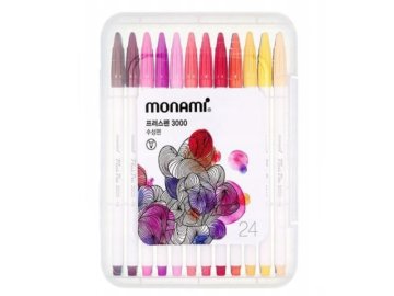 MONAMI Komplet barvnih markerjev Monami Plus Pen 3000, 0,4 mm, 24 barv