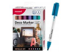 MONAMI Komplet akrilnih markerjev Monami Deco Marker 460 - kovinski komplet, 6 kosov, 2 mm