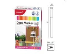 MONAMI Komplet akrilnih markerjev Monami Deco Marker 460 - Fluorescenčni komplet, 6 kosov, 2 mm