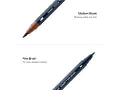 MONAMI Komplet markerjev za kaligrafijo in ilustracije Monami Color Twin Brush - Gozdni komplet, 6 kosov