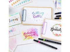 MONAMI Komplet markerjev za kaligrafijo in ilustracije Monami Color Twin Brush - Gozdni komplet, 6 kosov