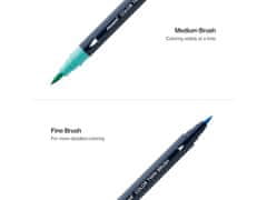 MONAMI Komplet markerjev za kaligrafijo in ilustracije Monami Color Twin Brush - Ocean Blue set, 6 kosov