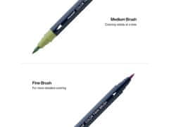 MONAMI Komplet markerjev za kaligrafijo in ilustracije Monami Color Twin Brush - pastelni komplet, 6 kosov