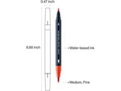 MONAMI Komplet markerjev za kaligrafijo in ilustracije Monami Color Twin Brush - cvetlični set, 6 kosov