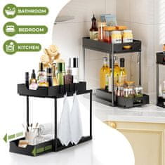 Cool Mango Dvonadstropni izvlečni organizator, povečajte prostor v kuhinji in kopalnici, moderen in eleganten dizajn, praktična rešotev za organizacijo doma, enostavno sestavljiv, 40 x 36 cm – Slidesink