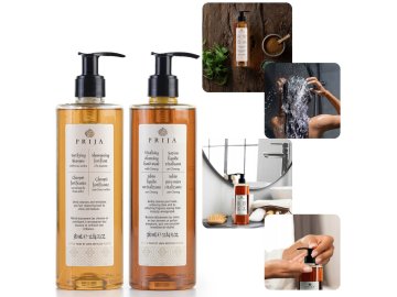 PRIJA PRIJA Kozmetični komplet: tekoče milo z izvlečkom ginsenga + šampon za lase z rukole 2x380ml 2x380ml