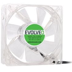 Evolveo Ventilator 140mm, LED zelena