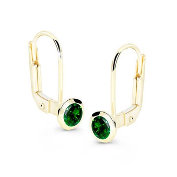 Cutie Diamonds Očarljivi uhani iz rumenega zlata s smaragdi DZ8003-55-SM-X-1