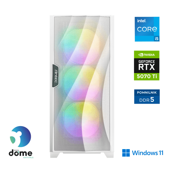 Anni Gamer Extreme namizni računalnik, i5-14400F, 32GB, SSD2TB, RTX5070 Ti, W11H