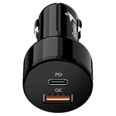 Genius Avtopolnilec PD-36AC črn 36 W USB A/C QC/PD (32590008400)