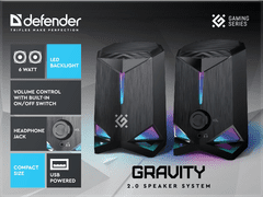 Defender GRAVITY (65048), 2.0, 6W RGB Gaming računalniški zvočniki