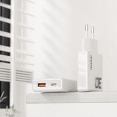 DUDAO A30EUT GaN polnilnik USB / USB-C 30W + kabel USB-C, bela