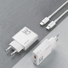 DUDAO A30EUT GaN polnilnik USB / USB-C 30W + kabel USB-C, bela