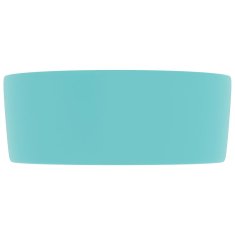 Vidaxl Razkošen umivalnik okrogel mat svetlo zelen 40x15 cm keramičen