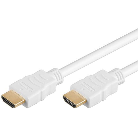 Goobay High Speed HDMI (M/M) 2.0 4K 60Hz 0,5m z Ethernet pozlačen bel kabel