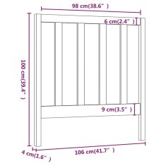 Vidaxl Posteljno vzglavje 106x4x100 cm trdna borovina